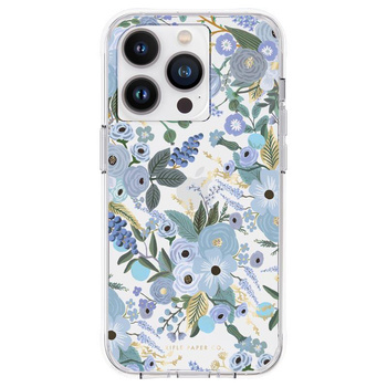 Rifle Paper Clear - iPhone 14 Pro Case (Garden Party Blue)