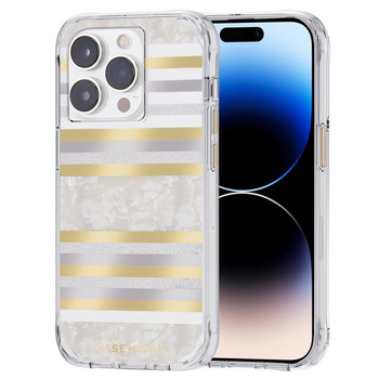 Case-Mate Pearl Stripes MagSafe - iPhone 14 Pro case decorated with mother-of-pearl (Pearl Stripes)