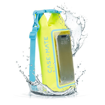 Case-Mate Waterproof Mini Phone Bucket Dry Bag - Waterproof bag with pocket for phone up to 7" (Citrus Splash)