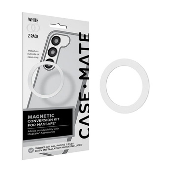 Case-Mate Magnetic Conversion Kit for MagSafe - Anneau magnétique universel pour étui / smartphone 2 pcs. (Blanc)