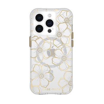 Pouzdro Case-Mate Floral Gems MagSafe - iPhone 15 Pro (zlaté)