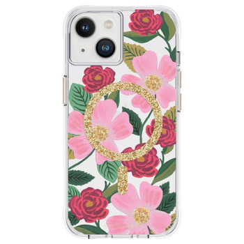 Rifle Paper Clear MagSafe - Gold Decorated iPhone 14 Case (Rose Garden)