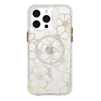 Case-Mate Floral Gems MagSafe - Étui pour iPhone 15 Pro Max (Or)