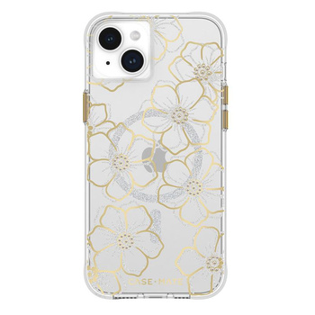 Pouzdro Case-Mate Floral Gems MagSafe - iPhone 15 Plus (zlaté)