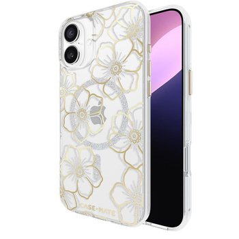 Pouzdro Case-Mate Floral Gems MagSafe - iPhone 16 Plus (zlaté)