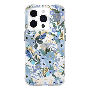 Rifle Paper Clear MagSafe - iPhone 15 Pro Case (Garden Party Blue)