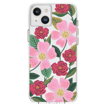 Rifle Paper Clear - iPhone 14 Plus Case Decorated with Gold (Rose Garden)